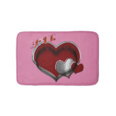 Heart Magic Love Bath Mat with a Pink Background Badematte (Vorderseite)