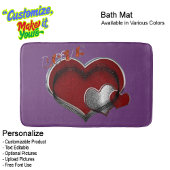 Heart Magic Love Bath Mat with a Purple Background Badematte