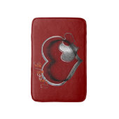 Heart Magic Love Bath Mat with a Red Background Badematte (Vorderseite Vertikal)