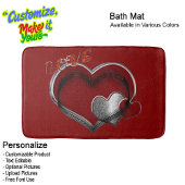 Heart Magic Love Bath Mat with a Red Background Badematte