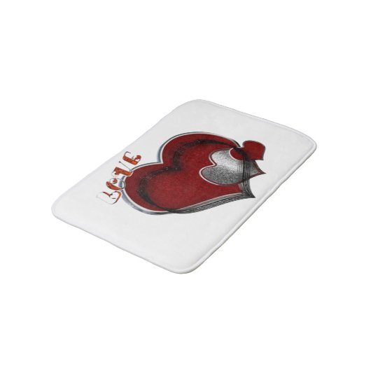 Heart Magic Love Bath Mat with a White Background Badematte (Schrägansicht)