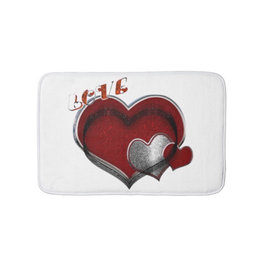Heart Magic Love Bath Mat with a White Background Badematte (Vorderseite)