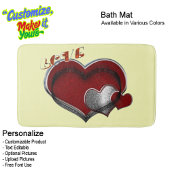 Heart Magic Love Bath Mat with Yellow Background Badematte