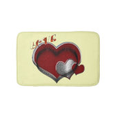 Heart Magic Love Bath Mat with Yellow Background Badematte (Vorderseite)