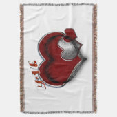Heart Magic Love Red Silver White Background 2 Decke (Vorderseite Vertikal)