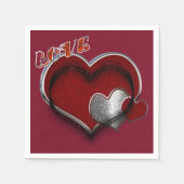 Heart Magic Maroon Napkin Standard Cocktail Serviette (Vorderseite)