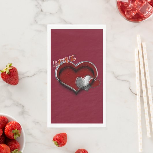 Heart Magic Maroon Paper Napkin Guest Towel Serviette (Beispiel)