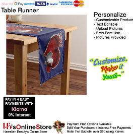 Heart Magic Navy Blauer Tischläufer Haushaltswäsch