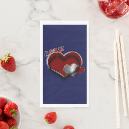 Heart Magic Navy Blue Paper Napkin Gasttuch Serviette
