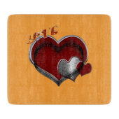 Heart Magic Orange Glass Cutting Board 15,2x17,8cm Schneidebrett (Vorderseite)