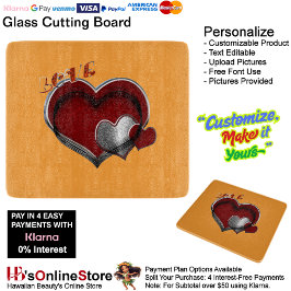 Heart Magic Orange Glass Cutting Board 15,2x17,8cm Schneidebrett