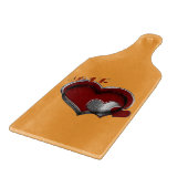 Heart Magic Orange Glass Cutting Board Paddel Schneidebrett (Ecke)