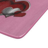 Heart Magic Pink Glass Cutting Board 15,2x17,8cm Schneidebrett (Ecke)