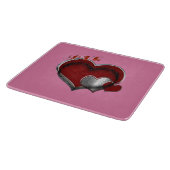 Heart Magic Pink Glass Cutting Board 15,2x17,8cm Schneidebrett (Ecke)