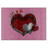 Heart Magic Pink Glass Cutting Board 38,1x27,9cm Schneidebrett (Vorderseite)
