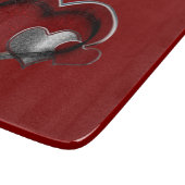 Heart Magic Red Glass Cutting Board 15,2x17,8cm Schneidebrett (Ecke)