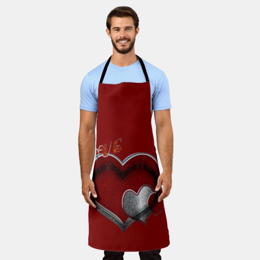 Heart Magic Red Large Schürze (Getragen)