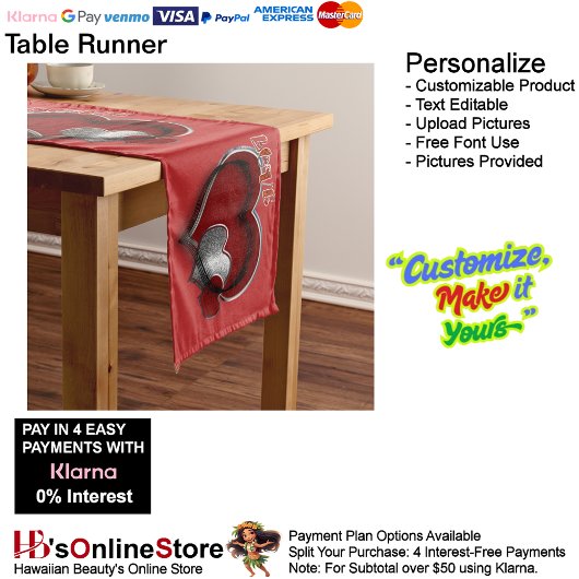 Heart Magic Red Table Runner Haushaltswäsche Großer Tischläufer