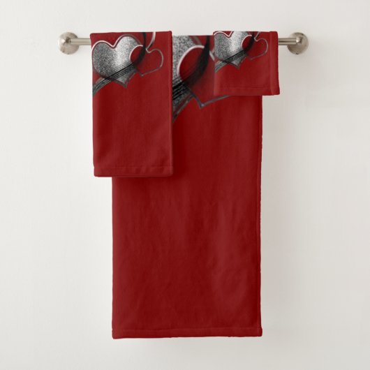 Heart Magic Red Towel Set (Insitu)