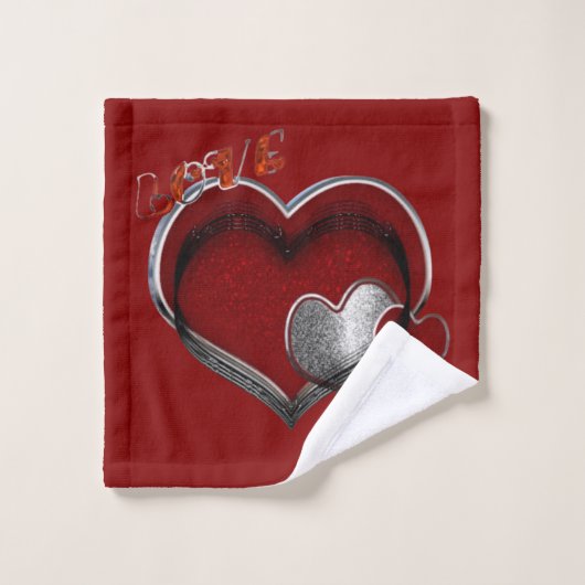 Heart Magic Red Towel Set (Waschlappen)