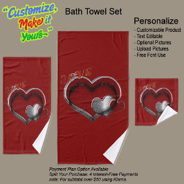 Heart Magic Red Towel Set