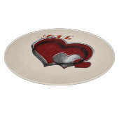 Heart Magic Round Beige Glass Cutting Board 30,4 c Schneidebrett (Ecke)