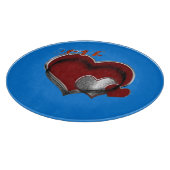 Heart Magic Round Blue Glass Cutting Board 30,4 cm Schneidebrett (Ecke)