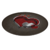 Heart Magic Round Brown Glass Cutting Board 30,4 c Schneidebrett (Ecke)