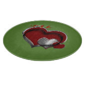 Heart Magic Round Green Glass Cutting Board 30,4 c Schneidebrett (Ecke)