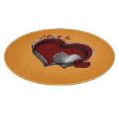 Heart Magic Round Orange Glass Cutting Board 30.4 Schneidebrett (Ecke)