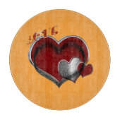 Heart Magic Round Orange Glass Cutting Board 30.4 Schneidebrett (Vorderseite)