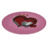 Heart Magic Round Pink Glass Cutting Board 30,4 cm Schneidebrett (Ecke)