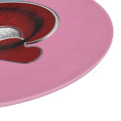 Heart Magic Round Pink Glass Cutting Board 30,4 cm Schneidebrett (Ecke)