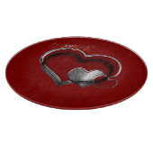 Heart Magic Round Red Glass Cutting Board 30,4 cm Schneidebrett (Ecke)