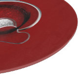 Heart Magic Round Red Glass Cutting Board 30,4 cm Schneidebrett (Ecke)