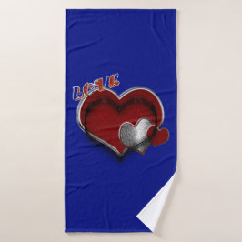 Heart Magic Royal Blue Badezimmer Handtuch Set