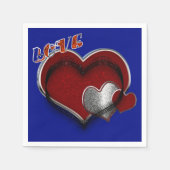 Heart Magic Royal Blue Napkin Standard Cocktail Serviette (Vorderseite)