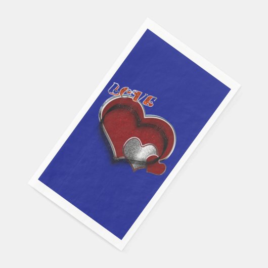 Heart Magic Royal Blue Paper Napkin Guest Towel Serviette (Ecke)