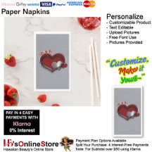 Heart Magic Silver Gray Paper Napkin Gast Handtuch