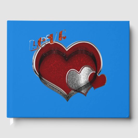 Heart Magic Wedding Gästebuch Blue Hintergrund (Vorderseite)