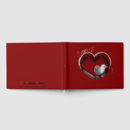 Heart Magic Wedding Guest Book Red Background Gästebuch