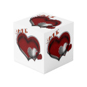 Heart Magic White Foto Cube Würfel (Vorderseite Schrägansicht)
