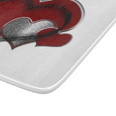 Heart Magic White Glass Cutting Board 15,2 x 17,8  Schneidebrett (Ecke)