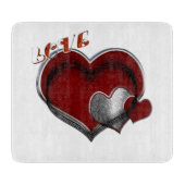 Heart Magic White Glass Cutting Board 15,2 x 17,8  Schneidebrett (Vorderseite)