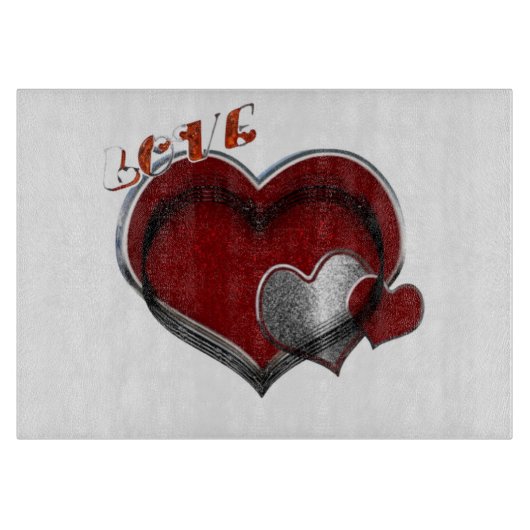 Heart Magic White Glass Cutting Board 27,9x20,3cm Schneidebrett (Vorderseite)