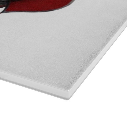 Heart Magic White Glass Cutting Board 38,1x27,9cm Schneidebrett (Ecke)