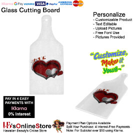 Heart Magic White Glass Cutting Brettpaddel Schneidebrett