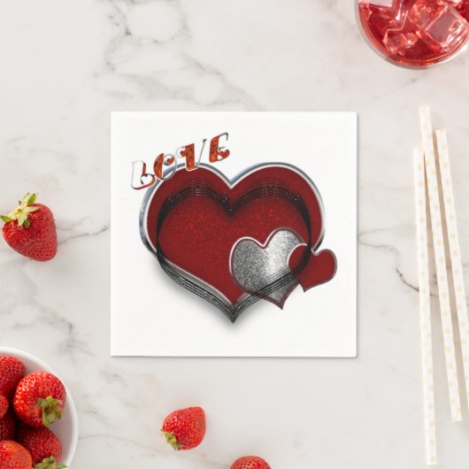 Heart Magic White Paper Napkin Standard Cocktail Serviette (Beispiel)