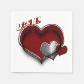 Heart Magic White Paper Napkin Standard Cocktail Serviette (Vorderseite)