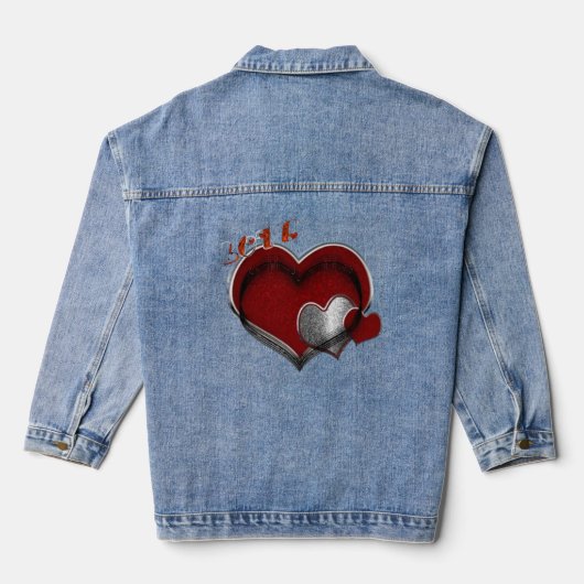 Heart Magic Women's Denim Jean Jacket Erwachsene 2 Jeansjacke (Rückseite)